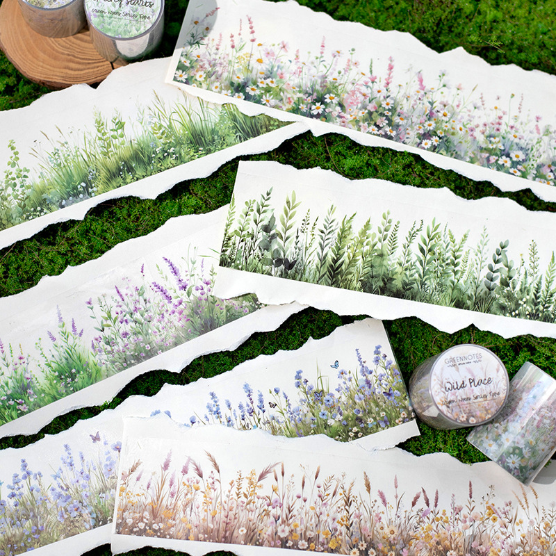 Floral Tape Green - 50mm*200cm Green Notes Series Vintage Plant