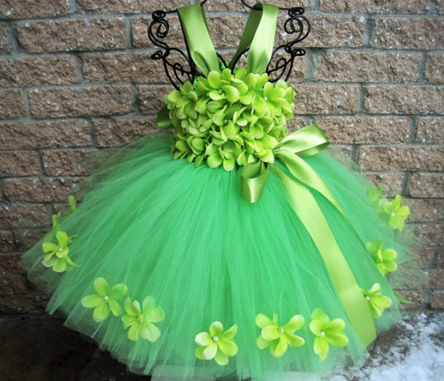 Floral Tape Green - Girls Green Petals Tutu Dress Kids