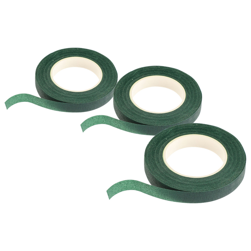 Florist Wreath Supply - 3Pcs Green Floral Tape Wide Crepe