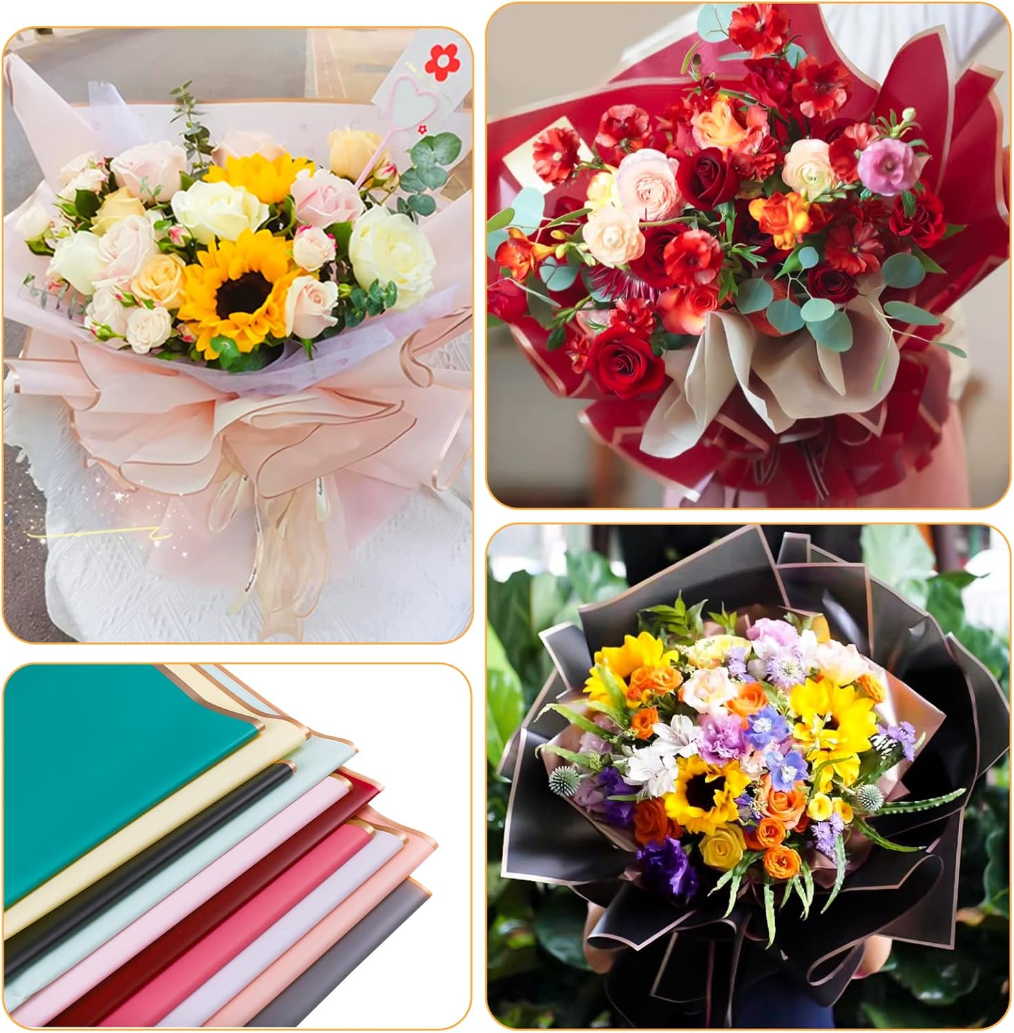 10 Sheets 8colors Flower Bouqu - Florist Supply Paper 评论和价格