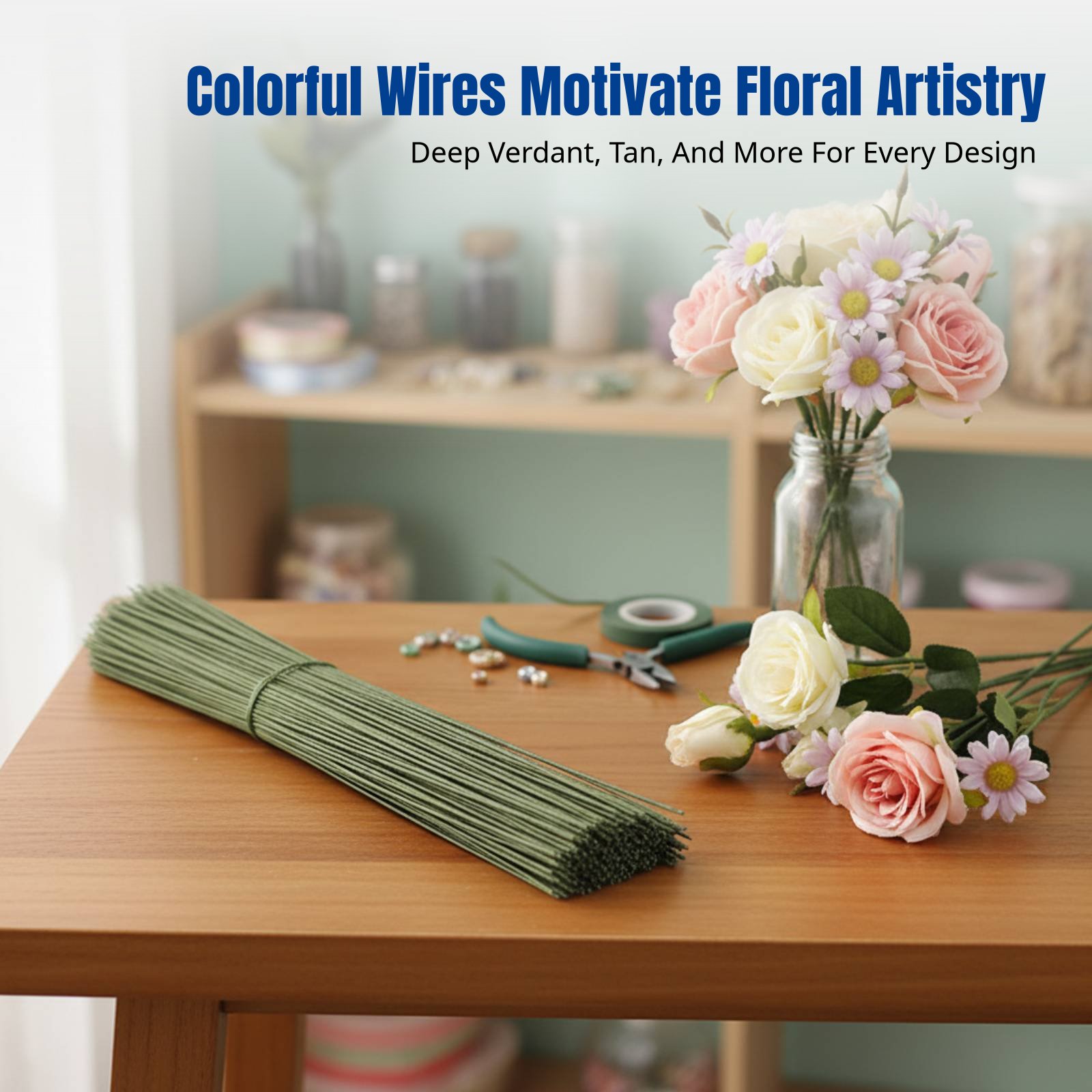 DIY Handcraft Floral Stem Wire - Floral Tape Green 评论和价格