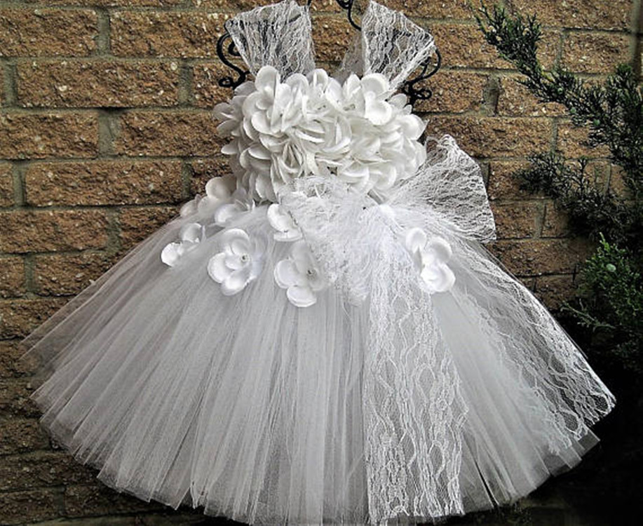 Girls Green Petals Tutu Dress  - Floral Tape Green 评论和价格