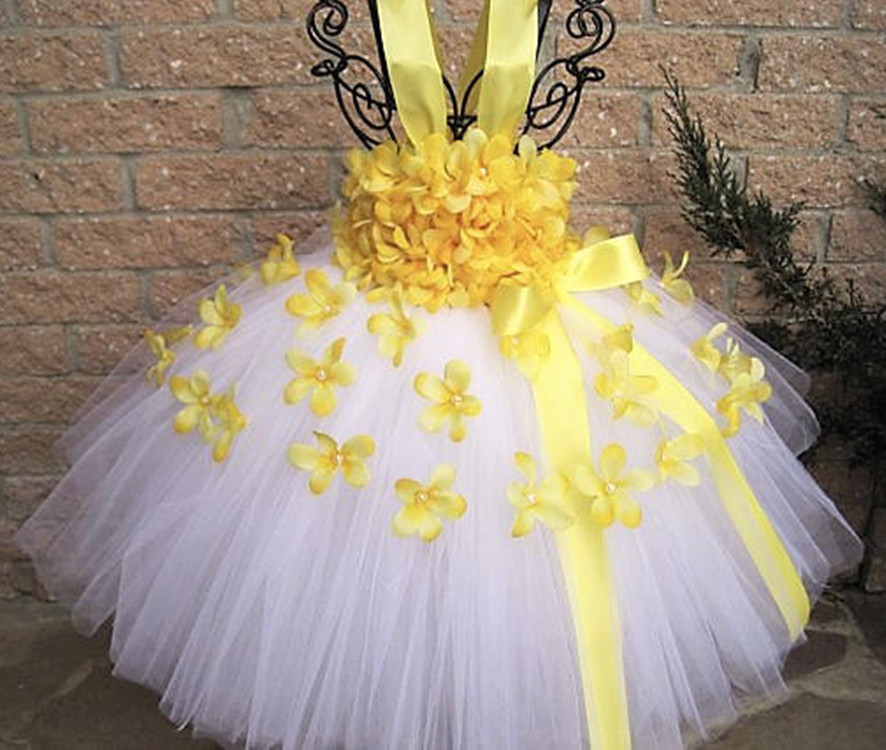 Girls Green Petals Tutu Dress  - Floral Tape Green 评论和价格