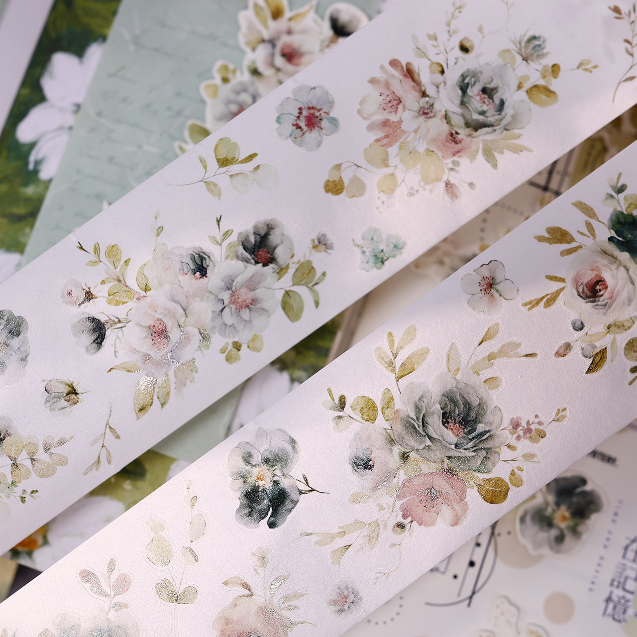 XiaoBaiJia Studio Vintage Soft - Floral Tape Green 评论和价格